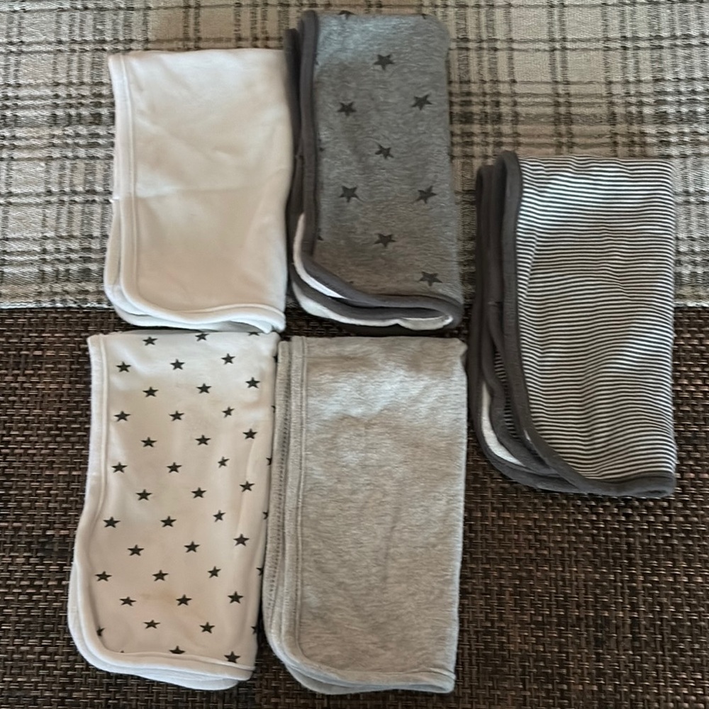 Set of 5 Baby Burpclothes